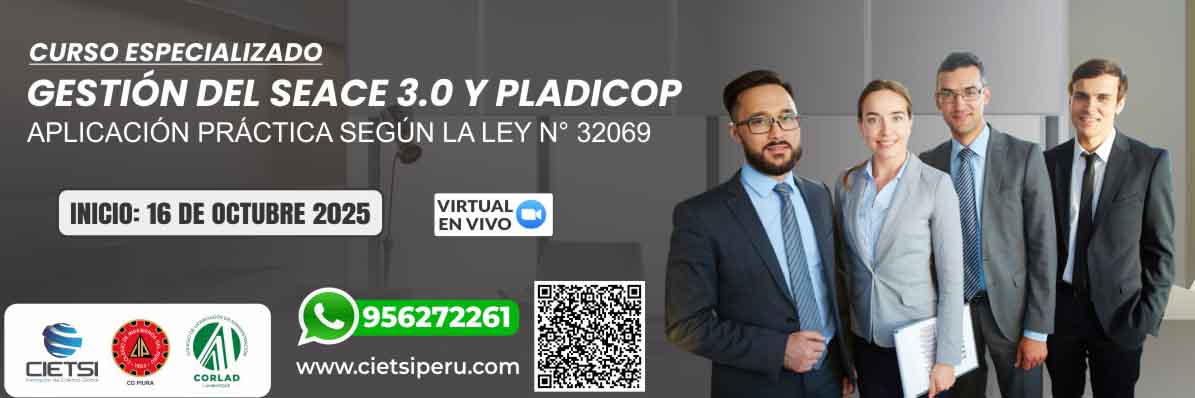 CURSO ESPECIALIZADO GESTIÓN DEL SEACE 3.0 Y PLADICOP 2025