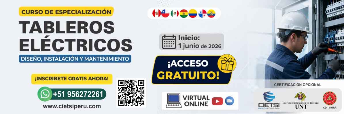 CURSO GRATUITO EN DISEÑO, INSTALACIÓN Y MANTENIMIENTO DE TABLEROS ELÉCTRICOS 2026
