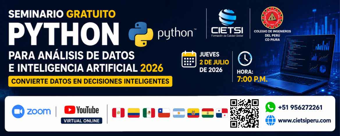 SEMINARIO GRATUITO PYTHON PARA ANÁLISIS DE DATOS E INTELIGENCIA ARTIFICIAL 2026