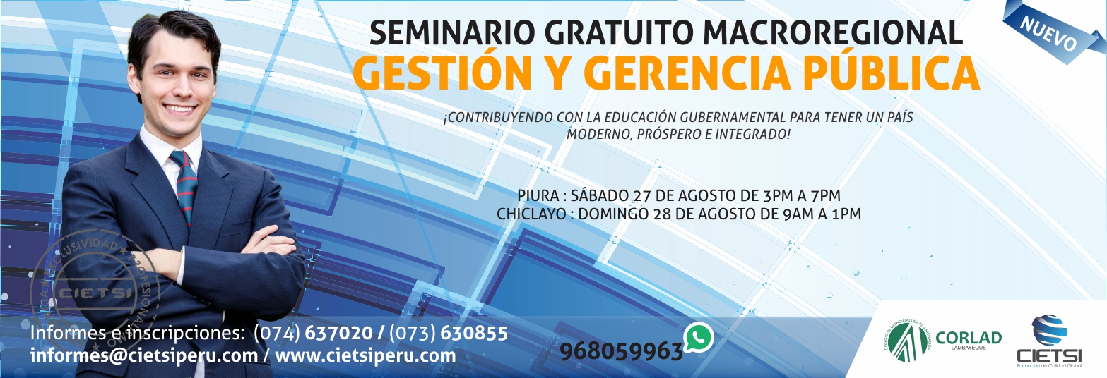 seminario gratuito macroregional en gestiOn y gerencia pUblica 2016