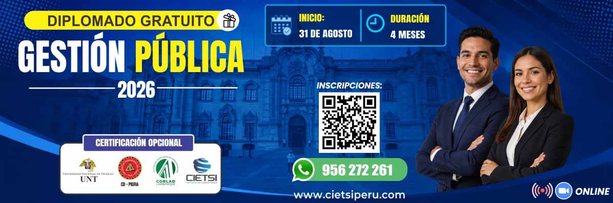 DIPLOMADO GRATUITO DE ESPECIALIZACIÓN EN GESTIÓN PÚBLICA 2026