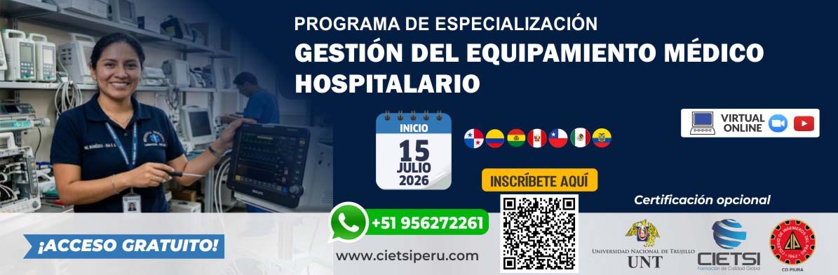 PROGRAMA GRATUITO EN GESTIÓN DEL EQUIPAMIENTO MÉDICO HOSPITALARIO 2026