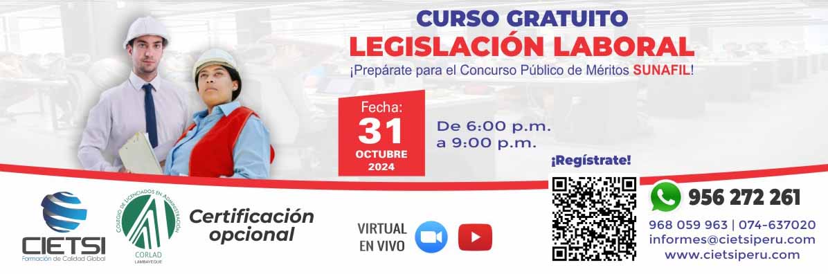CURSO ESPECIALIZADO EN LEGISLACIÓN LABORAL 2024