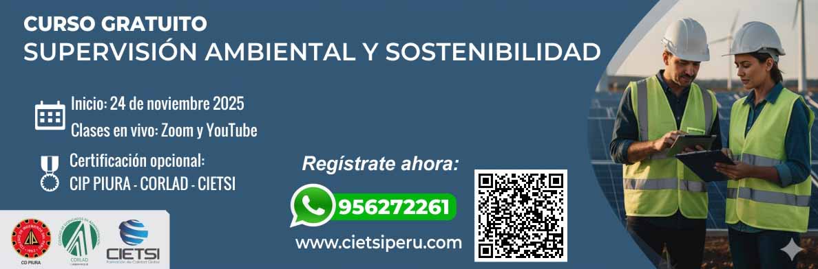 CURSO GRATUITO EN SUPERVISIÓN AMBIENTAL Y SOSTENIBILIDAD 2025