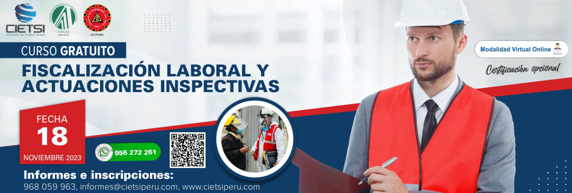 CURSO ESPECIALIZADO FISCALIZACIÓN LABORAL Y ACTUACIONES INSPECTIVAS 2023