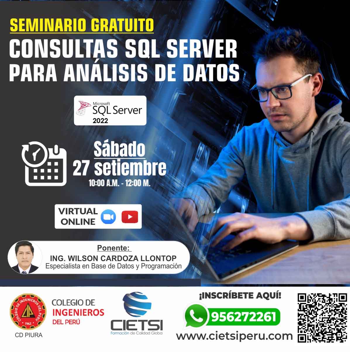 SEMINARIO GRATUITO CONSULTAS SQL SERVER PARA ANÁLISIS DE DATOS 2025